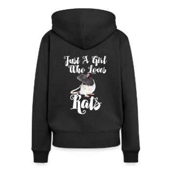 Rat Womens - Just A Girl Who Loves Rats - Women’s Premium Organic Hoodie - black - Back - Julia (174cm)