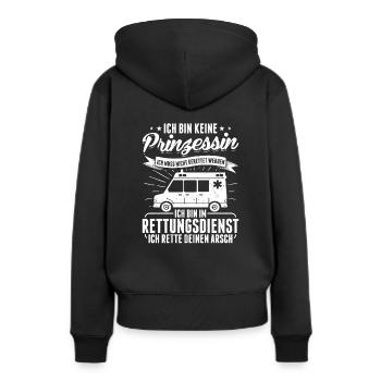 Rettungsdienst Prinzessin RTW Rettungssanitäter - Frauen Premium Bio Hoodie - Schwarz - Hinten - Julia (174cm)