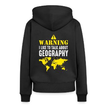 Geograf Geografie - Frauen Premium Bio Hoodie - Schwarz - Hinten - Julia (174cm)