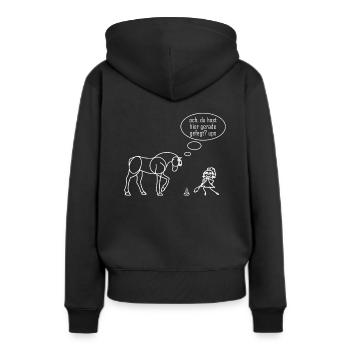 Pferde Design Pferdebesitzerin Reiter - Frauen Premium Bio Hoodie - Schwarz - Hinten - Julia (174cm)