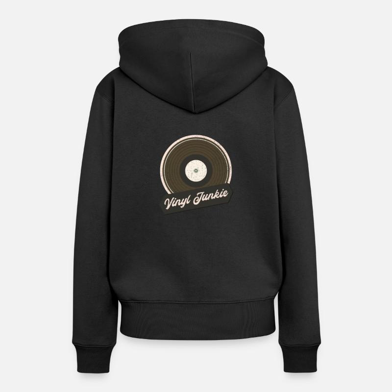 Accro au vinyle - Sweat à capuche Premium bio Femme - noir