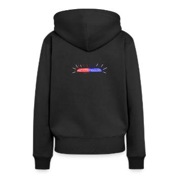 Polizei Blaulicht - Frauen Premium Bio Hoodie - Schwarz - Hinten - Julia (174cm)