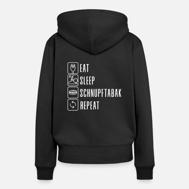 Mangez Sleep Snuff Repeat - Sweat à capuche Premium bio Femme - noir