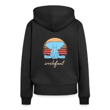 Irrelefant Elefant Wortwitz - Frauen Premium Bio Hoodie - Schwarz - Hinten - Julia (174cm)