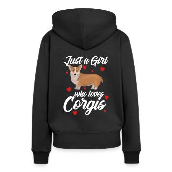 Corgi Dog juste une fille qui aime Corgis - Sweat à capuche Premium bio Femme - noir - Dos - Julia (174cm)