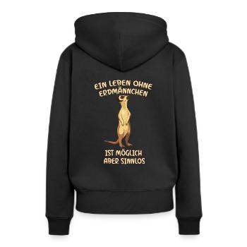 Ein Leben Ohne Erdmännchen - Frauen Premium Bio Hoodie - Schwarz - Hinten - Julia (174cm)