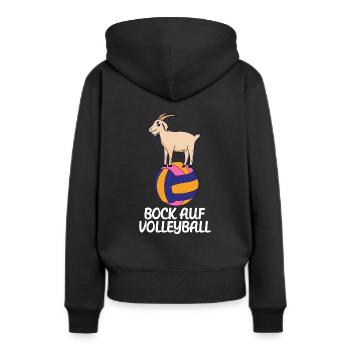 Bock Auf Volleyball Wortwitz - Frauen Premium Bio Hoodie - Schwarz - Hinten - Julia (174cm)