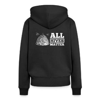 All Hives Matter - Bienen Imker TShirt Geschenk - Frauen Premium Bio Hoodie - Schwarz - Hinten - Julia (174cm)