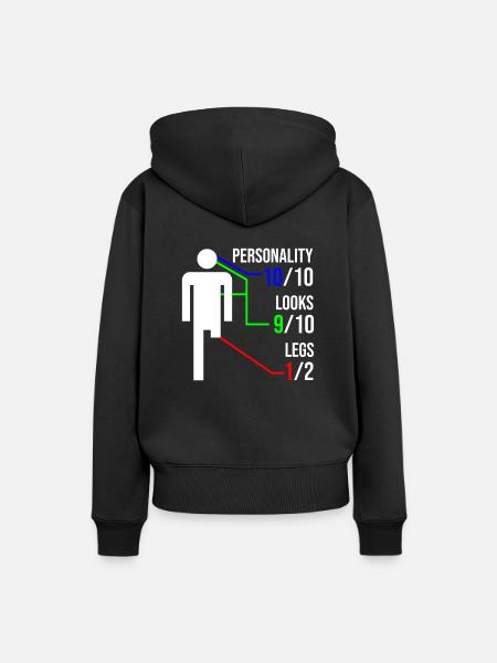 Leg amputation gift disability - Women’s Premium Organic Hoodie - black