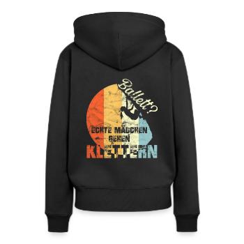 Ballett? Echte Mädchen gehen Klettern Bouldern Vin - Frauen Premium Bio Hoodie - Schwarz - Hinten - Julia (174cm)