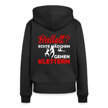 Ballett? Echte Mädchen gehen Klettern Bouldern Ber - Frauen Premium Bio Hoodie - Schwarz - Hinten - Julia (174cm)