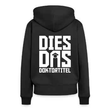 Doktortitel Geschenk - Frauen Premium Bio Hoodie - Schwarz - Hinten - Julia (174cm)