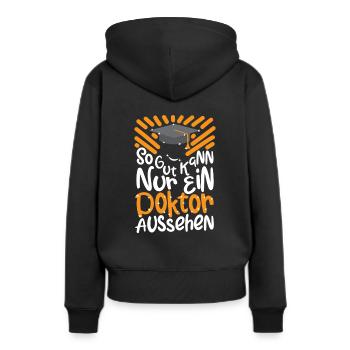 Geschenk zum Doktortitel - Frauen Premium Bio Hoodie - Schwarz - Hinten - Julia (174cm)