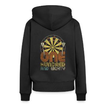 Fléchettes fléchettes fléchettes - Sweat à capuche Premium bio Femme - noir - Dos - Julia (174cm)