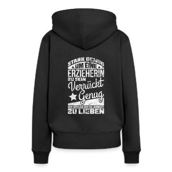 Professeur de maternelle Un cadeau fort et fou Pädago - Sweat à capuche Premium bio Femme - noir - Dos - Julia (174cm)