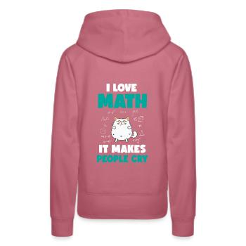 I Love Mathe Katze - Lustiger Mathematik Spruch - Frauen Premium Bio Hoodie - Malve - Hinten - Isabella (175cm)