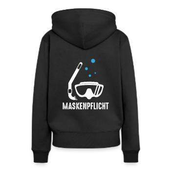 Masque obligatoire Masque de plongée Lunettes de plongée drôles - Sweat à capuche Premium bio Femme - noir - Dos - Julia (174cm)