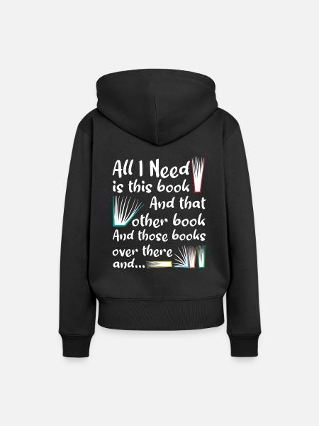 Leseratte liebt Bücher - Frauen Premium Bio Hoodie - Schwarz