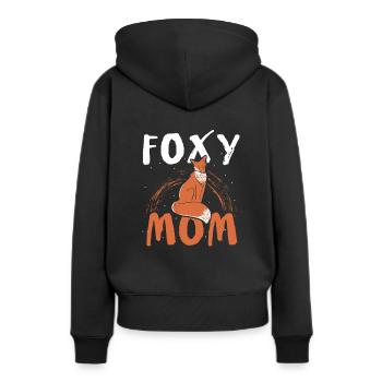 Foxy Mom - Fox Fox Lover - Women’s Premium Organic Hoodie - black - Back - Julia (174cm)