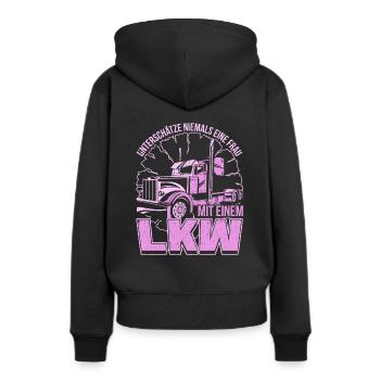 Camionneur femmes - camionneuse et camionneuse Gesche - Sweat à capuche Premium bio Femme - noir - Dos - Julia (174cm)
