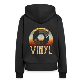 Vinyle vinyle phonographe cadeau - Sweat à capuche Premium bio Femme - noir - Dos - Julia (174cm)