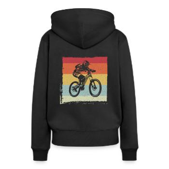 MTB Downhill - Sweat à capuche Premium bio Femme - noir - Dos - Julia (174cm)