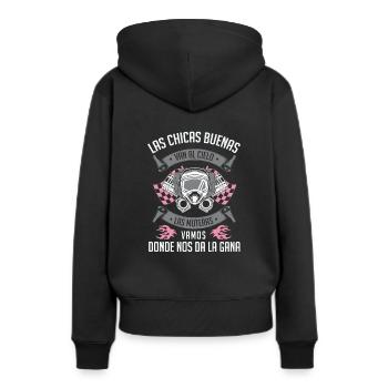 Chica Motera Motociclista Regalo Motorista Mujeres - Sweat à capuche Premium bio Femme - noir - Dos - Julia (174cm)