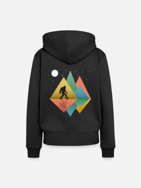 Bigfoot Retro - Frauen Premium Bio Hoodie - Schwarz
