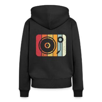 Vinly Disques vinyles - Sweat à capuche Premium bio Femme - noir - Dos - Julia (174cm)