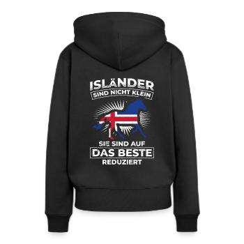 Islandpferde Isländer Pferde Geschenk Isi Toelt Tö - Frauen Premium Bio Hoodie - Schwarz - Hinten - Julia (174cm)