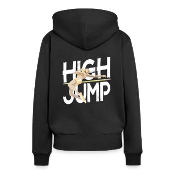 Saut en hauteur - Sauteur en hauteur - Sweat à capuche Premium bio Femme - noir - Dos - Julia (174cm)