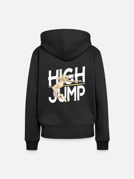Hochsprung - Hochspringer - Frauen Premium Bio Hoodie - Schwarz