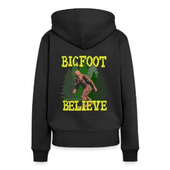 Bigfoot - Bigfoot Believe - Sweat à capuche Premium bio Femme - noir - Dos - Julia (174cm)