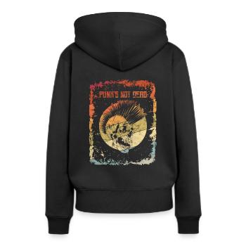 Punk's Not Dead Punk Rock Punker - Frauen Premium Bio Hoodie - Schwarz - Hinten - Julia (174cm)
