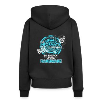 Informatik Programmierer Informatiker Hardware Sof - Frauen Premium Bio Hoodie - Schwarz - Hinten - Julia (174cm)