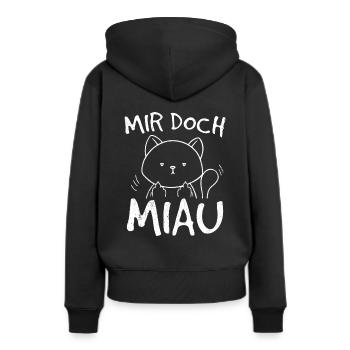 Mir Doch Miau - Katze Katzenlady Katzenbesitzer Kä - Frauen Premium Bio Hoodie - Schwarz - Hinten - Julia (174cm)