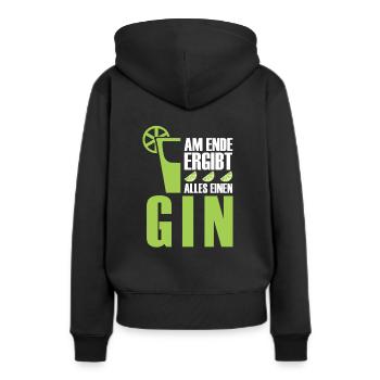 Gin - Gin Liebhaber GIN Spruch - Frauen Premium Bio Hoodie - Schwarz - Hinten - Julia (174cm)