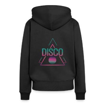 Disco Tänzer Retro Dance 80er 90er Lustiges DJ - Frauen Premium Bio Hoodie - Schwarz - Hinten - Julia (174cm)