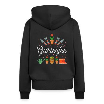 Gartenfee Gärtnerin Kleingarten Gartenprinzessin G - Frauen Premium Bio Hoodie - Schwarz - Hinten - Julia (174cm)