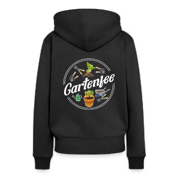 Gartenfee Gärtnerin Kleingarten Gartenprinzessin G - Frauen Premium Bio Hoodie - Schwarz - Hinten - Julia (174cm)