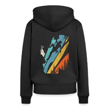 Vintage Bergsteiger Klettern Kletterer Bouldering - Frauen Premium Bio Hoodie - Schwarz - Hinten - Julia (174cm)