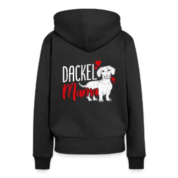 Dackel Mama Hundeliebhaber Dachshund Muttertag Dac - Frauen Premium Bio Hoodie - Schwarz - Hinten - Julia (174cm)