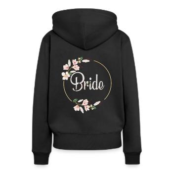 Bride Blumen Brautjungfern JGA Braut Hochzeits Ges - Frauen Premium Bio Hoodie - Schwarz - Hinten - Julia (174cm)