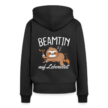 Beamtin auf Lebenszeit - Beamtin Beruf Geschenk - Frauen Premium Bio Hoodie - Schwarz - Hinten - Julia (174cm)