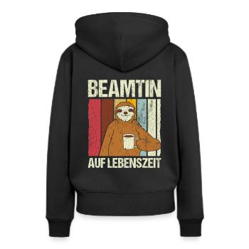 Beamtin auf Lebenszeit - Beamtin Beruf Geschenk - Frauen Premium Bio Hoodie - Schwarz - Hinten - Julia (174cm)