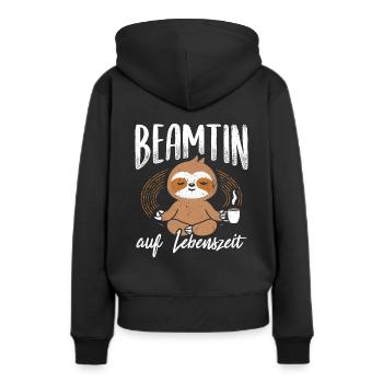Beamtin auf Lebenszeit - Beamtin Kaffee Design Ges - Frauen Premium Bio Hoodie - Schwarz - Hinten - Julia (174cm)