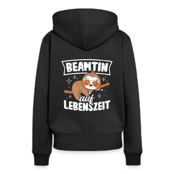 Beamtin auf Lebenszeit - Beamtin Amt Beamtin Gesch - Frauen Premium Bio Hoodie - Schwarz - Hinten - Julia (174cm)