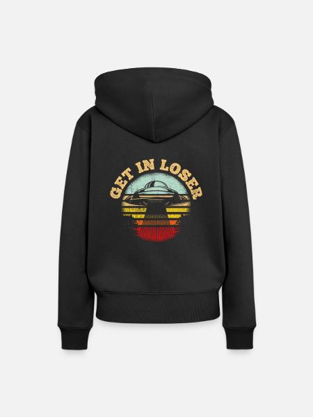 Get in Loser - Frauen Premium Bio Hoodie - Schwarz