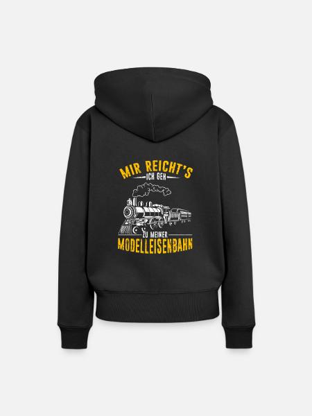 Mir reichts Eisenbahn Modelleisenbahn Modellbau Ge - Frauen Premium Bio Hoodie - Schwarz