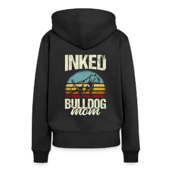 Bulldog Mama Tätowiert Old English Bulldog Mom Tat - Frauen Premium Bio Hoodie - Schwarz - Hinten - Julia (174cm)